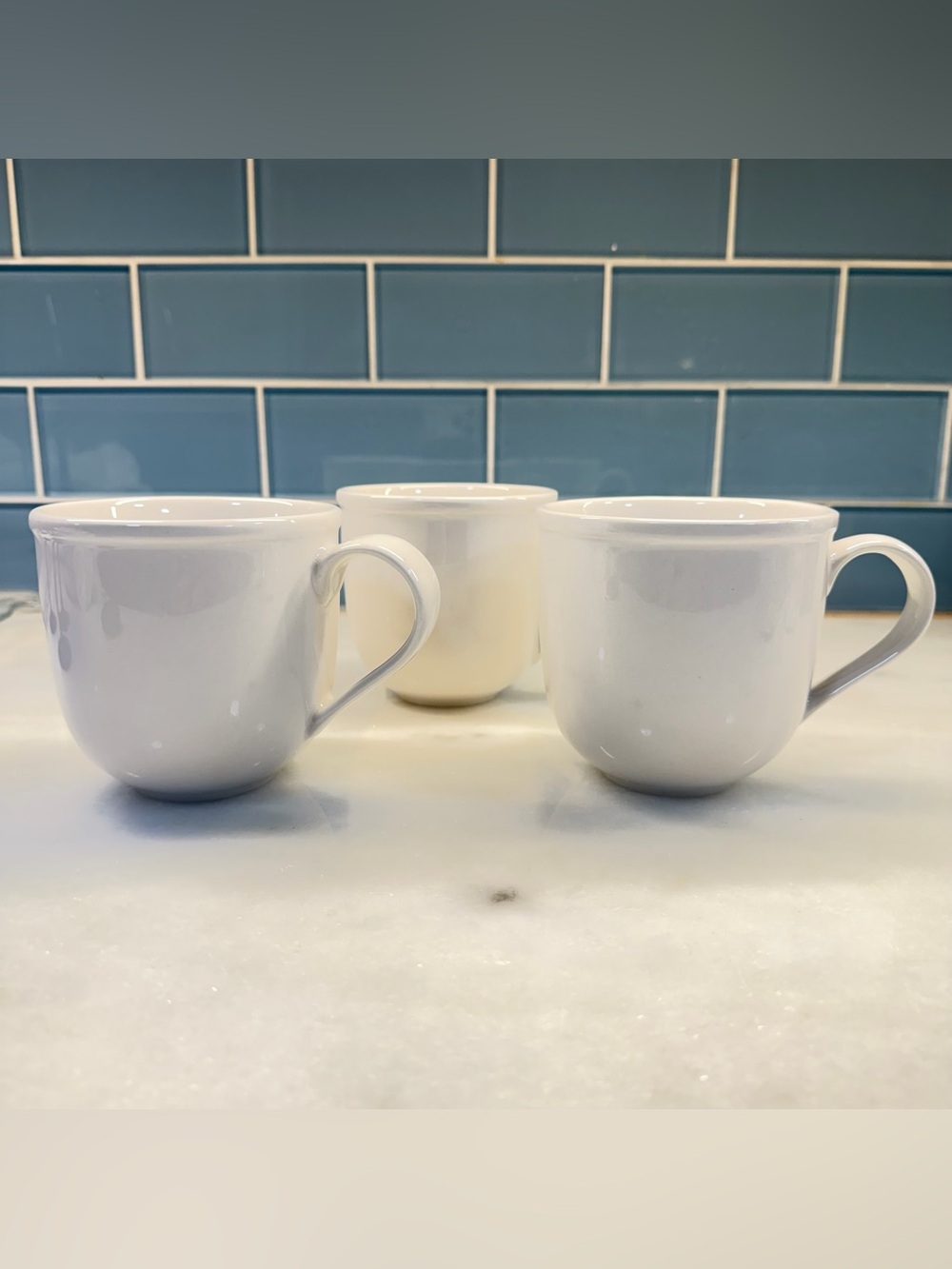 Crate&Barrel White Ceramic Mugs - Set of 3